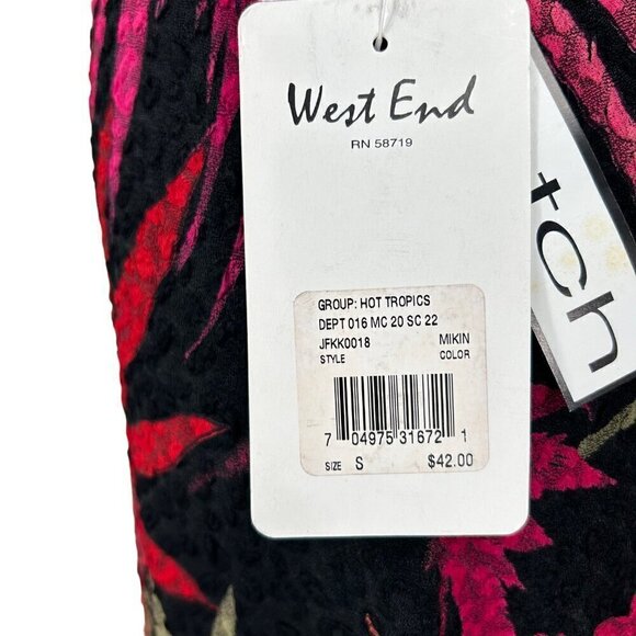 West End New Tropical Floral Stretch Elastic Waist Pull On Maxi Skirt Size S - Picture 6 of 11